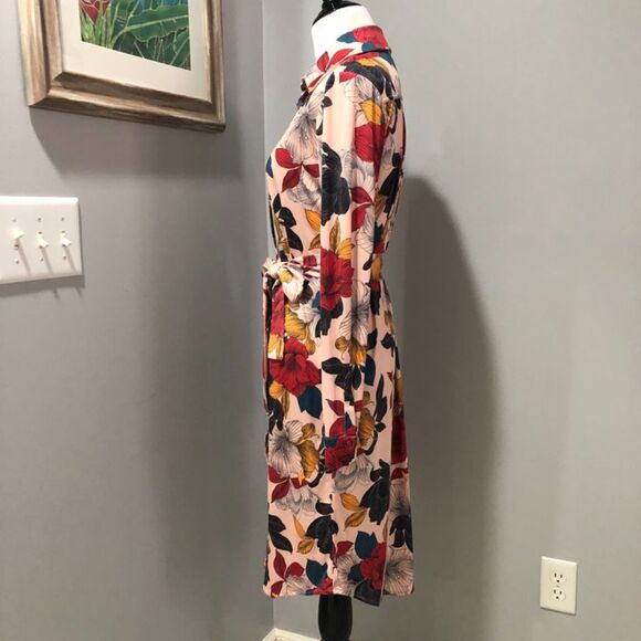 NWT Anatomie Cassie Secret Garden Pink Floral UV Protection Shirt Dress Sz Small - Picture 4 of 14